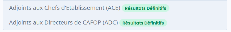 Résultats ACE et ADC 2025 après épreuves d'entretien